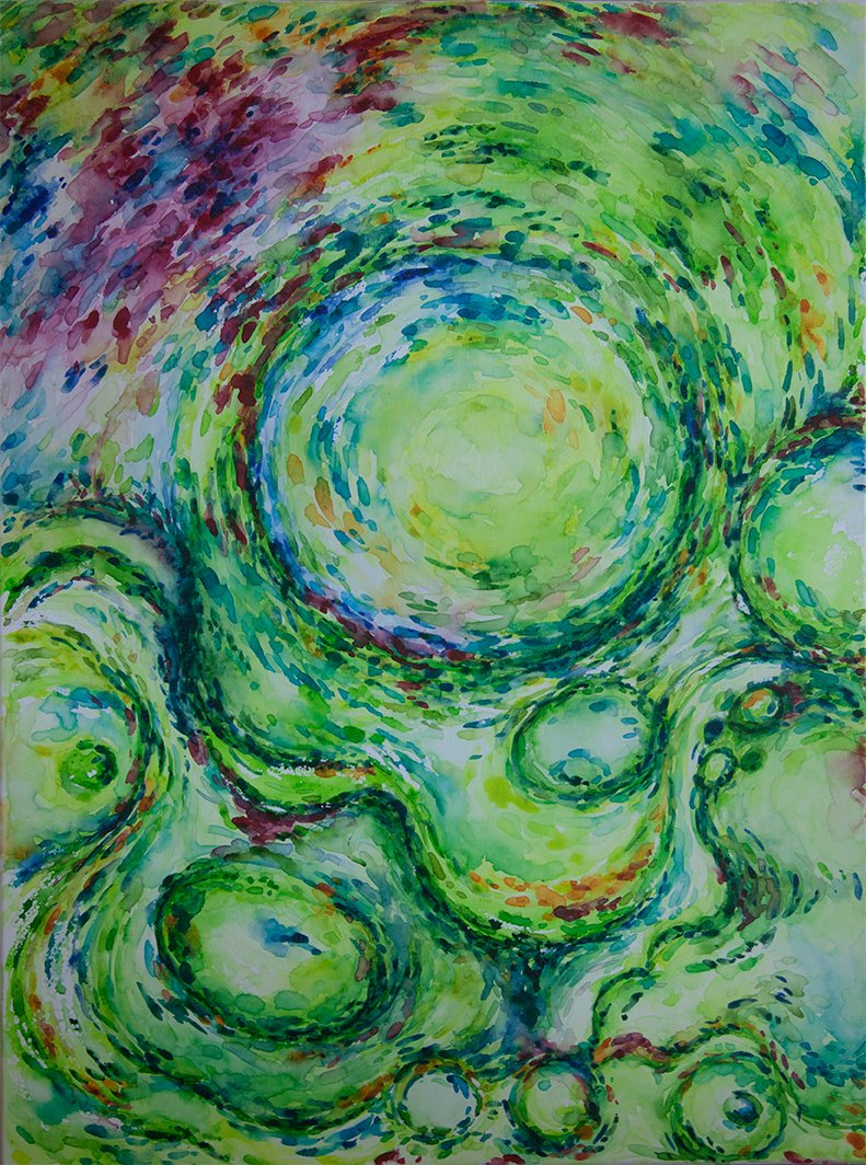 Painting of colorful abstract fluid