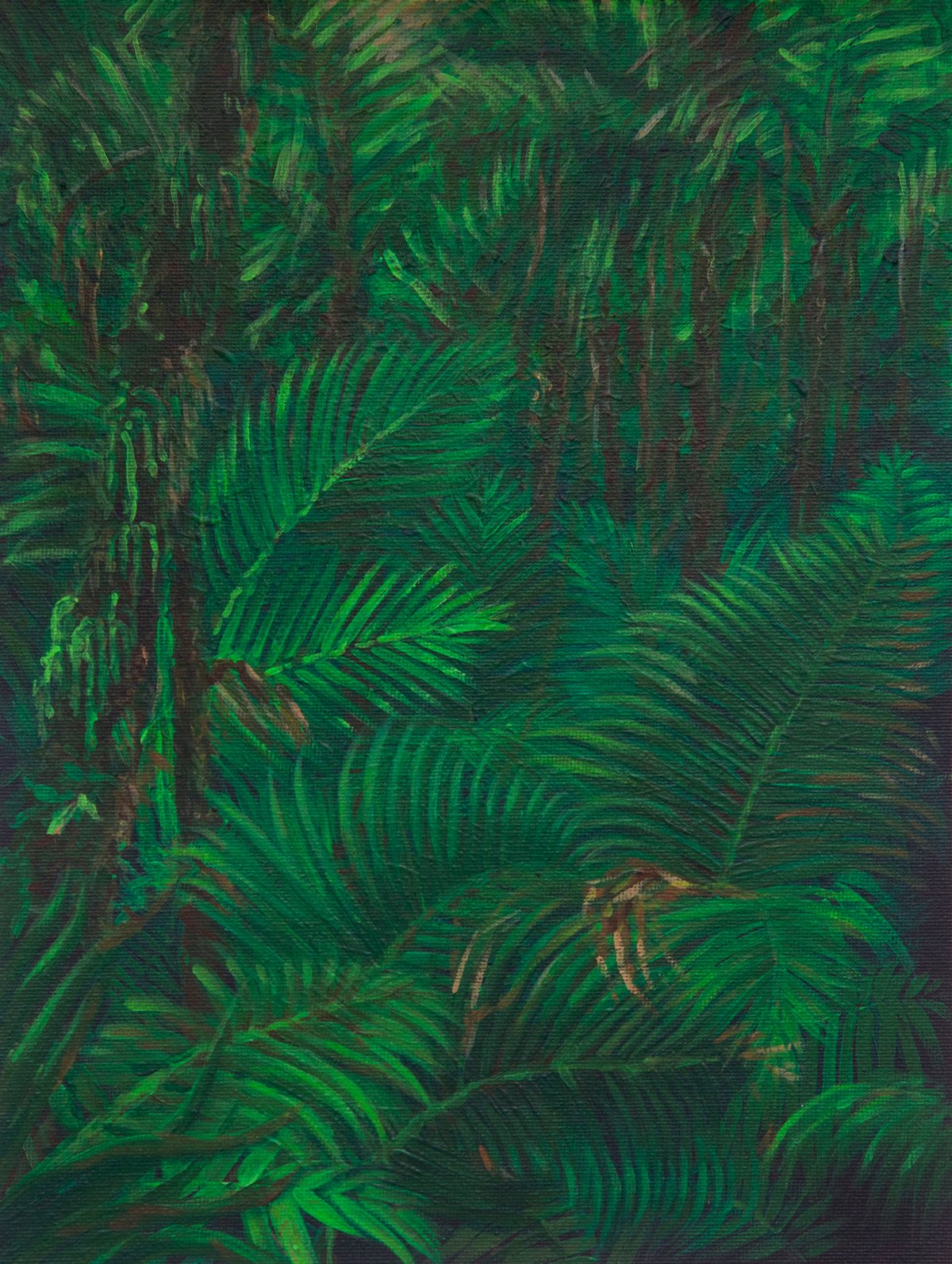 Nature study painting with organic forms