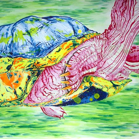 Nature study painting exploring organic patterns